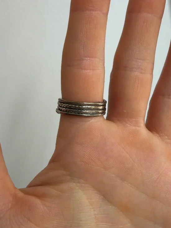 David Yurman Sterling Silver Diamond Crossover Band - Silver - Picture 6 of 7